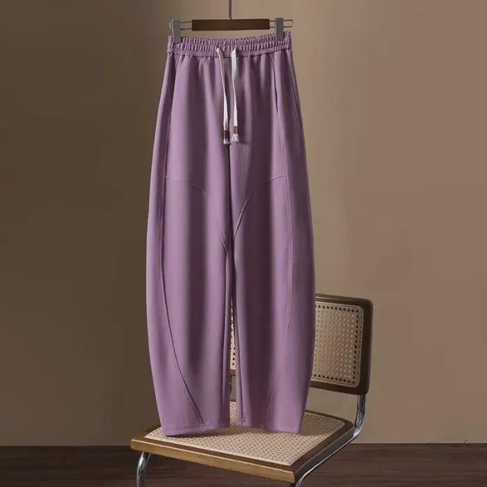 "European Niche Design Loose Casual Women's Pants: Slim, All-Match, Spring/Autumn Banana & Sickle Sweatpants"
