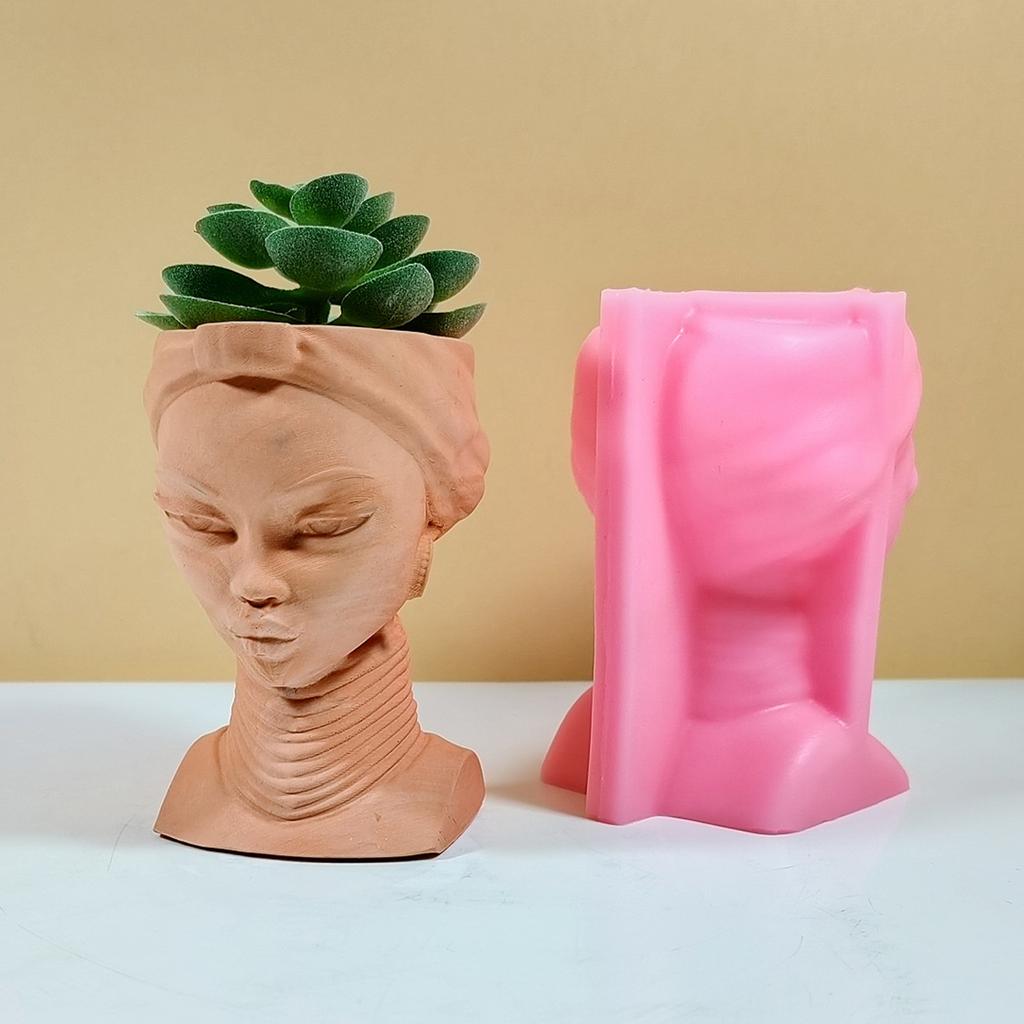 Goddess Flower Pots Silicone Mold Concrete Plaster Candle Holder Molds Crystal Epoxy Resin Mold DIY Handmade Craft Decor