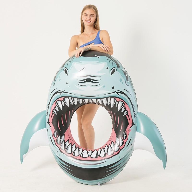 Inflatable Shark Float, Pool Party Lounge Toy for Kids and Adults, Giant Inflatable Swimming Ring, Swimming Pool, Summer Water Fun, Shark Floats