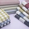 1M/2M/3M Thick Cotton Linen Solid Color Fabric - Grid Stripe DIY Material for Home Textiles (by Meter)