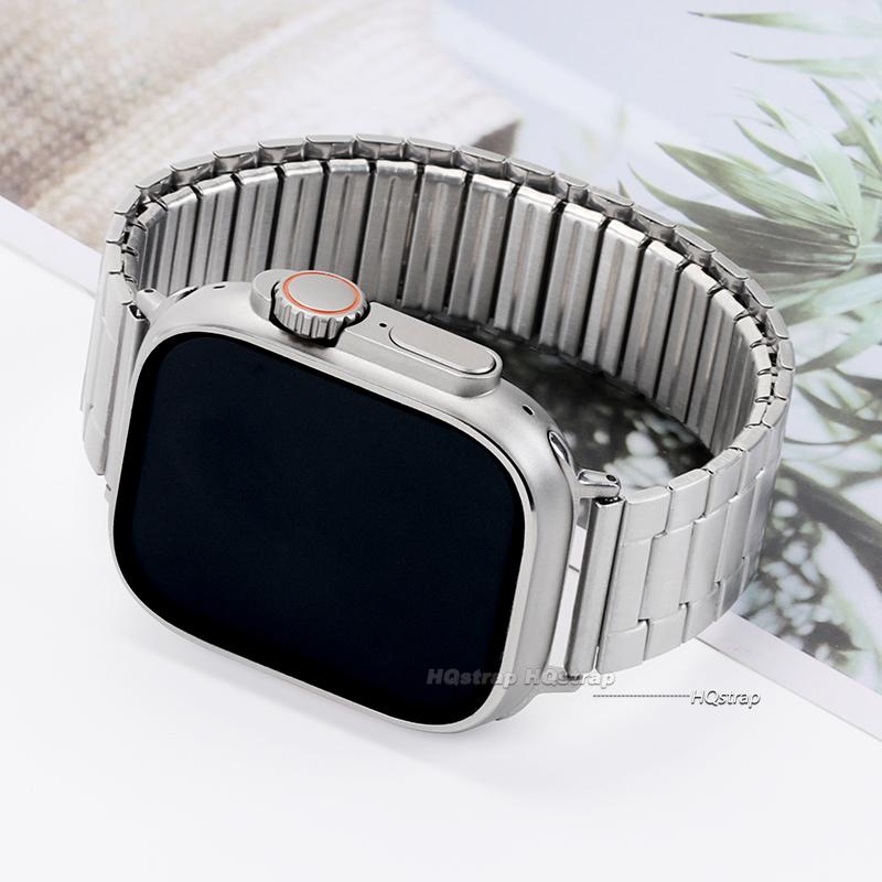Elastic Metal Strap for Apple Watch Band 45mm 44mm 40mm 41mm 42mm 38mm Bracelet for IWatch Series 8 7 6 Se 9 10 Ultra 2 49mm