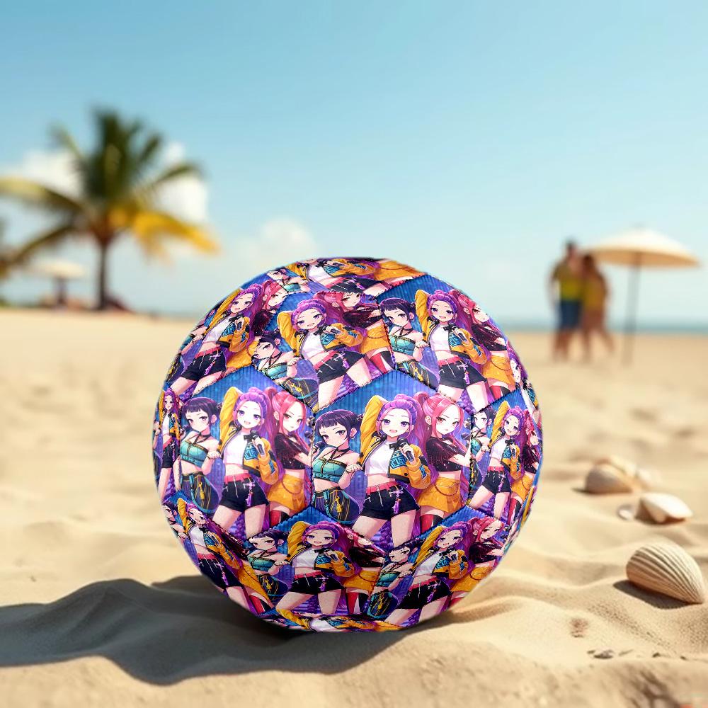 KPop Demon Hunters Druck Größe 5 Fußball, Standard-Matchfußball für Sportspiele und Teamtraining, Ideales Geschenk für Fußballfans
