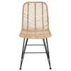 Dining Chair Set of 2 Rattan and Iron Natural Finish 44.5 X 54.5 X 85 Cm