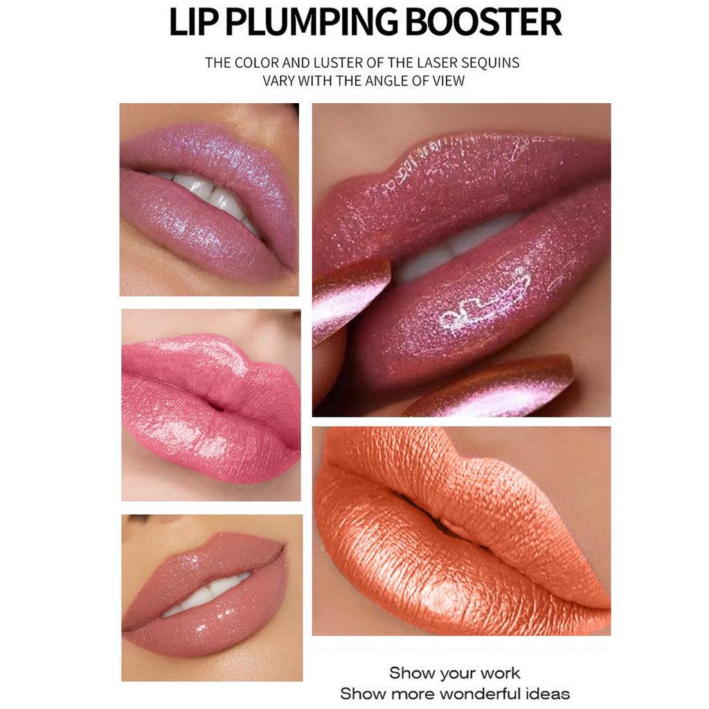 Batom perolado brilhante e veludo com microglitter colorido e batom à prova d'água com espelho perolado e esmalte labial hidratante nude fosco