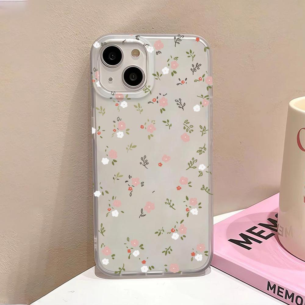 Flowers Matte Transparent Clear Frosted Shockproof phone Case For iPhone 16 15 14 Plus 13 12 11  7 8 Pro X XR Max 7 8 Plus