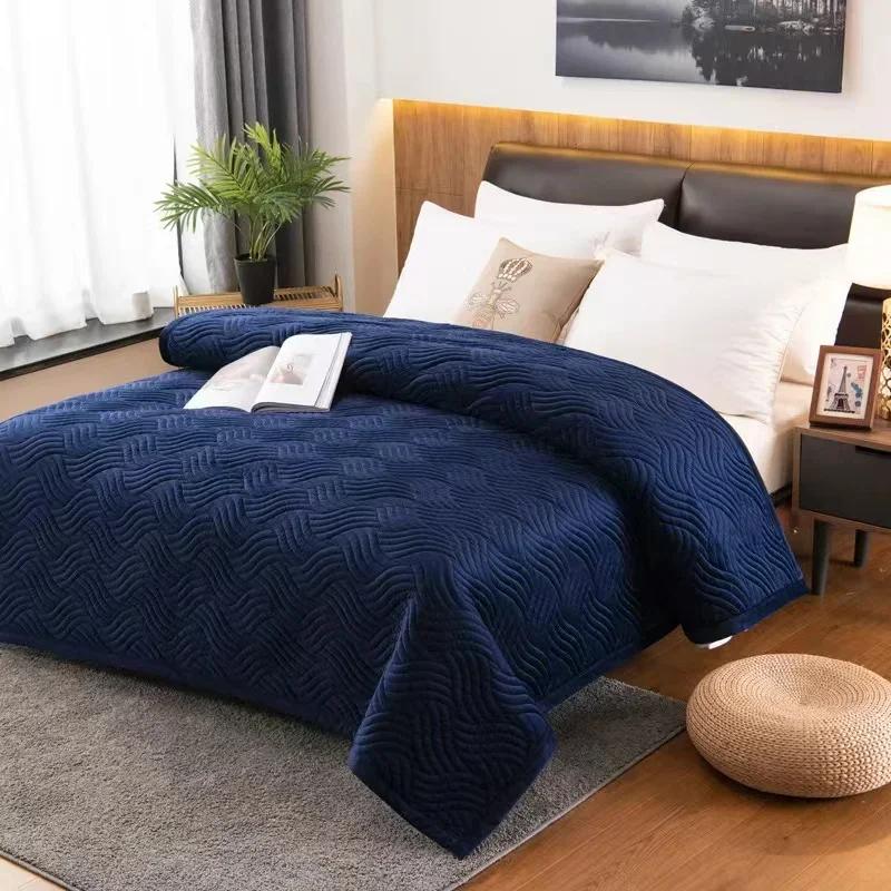 Couette ultra douce de qualité supérieure pour toutes les saisons, couvre-lit matelassé en velours doux, drap de lit léger et respirant