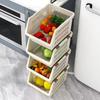 2023 new Storage Basket Multifunctional High Capacity Stackable Hollow-out Fruit Vegetable Organizer for Kitchen