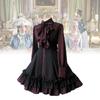Butterfly Medieval Gothic Bow Dress Cosplay Costume Steam Punk Womens Dress Cos