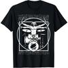Bateria e Baterista - Camiseta Homem Vitruviano Baterista de Da Vinci
