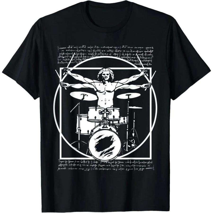 

Барабани та Барабанщик - Барабанщик Да Вінчі Вітрувіанська Людина Футболка S чорний