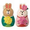 Decore Wildflower Hina Dolls, Rabbit, Male Doll Approx. 26 X 28 X 44mm (H), Female Doll Approx. 26 X 27 X 44mm (H) ZMM-90003L
