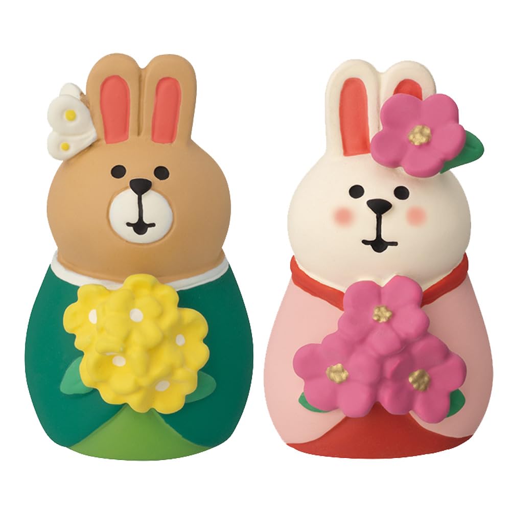 

Decore Wildflower Hina Dolls, Rabbit, Male Doll Approx. 26 x 28 x 44mm (H), Female Doll Approx. 26 x 27 x 44mm (H) ZMM-90003L