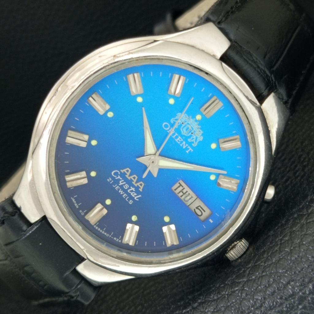 

ВИНТАЖНЫЕ ORIENT AAA КРИСТАЛЛ АВТОМАТИЧЕСКИЕ ЯПОНИЯ МУЖСКИЕ ОРИГИНАЛЬНЫЙ ЦИФЕРБЛАТ ЧАСЫ a706971-1