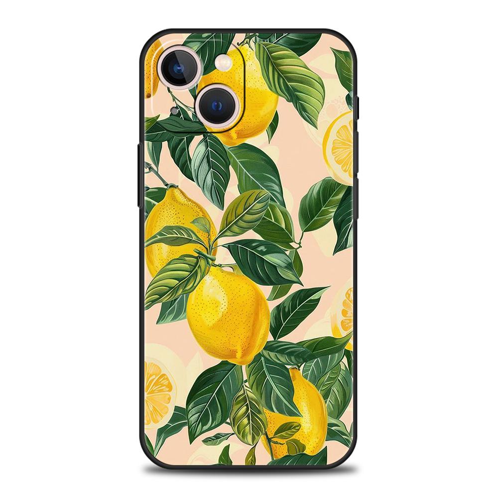 Phone Case Cover for iPhone 17 16 15 14 13 12 Pro Max 11 Pro Max 17 AIR Plus Shockproof Soft TPU Summer Fresh Fruit Lemon Print