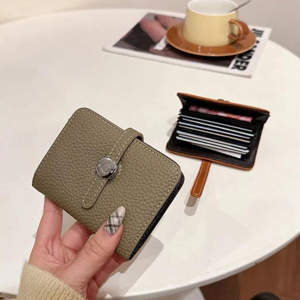 New Vintage Luxury Women Card Holder Small Delicate Ins Minimalist Exquisite Purse Elegant PU Leather Portable Clutch Wallet