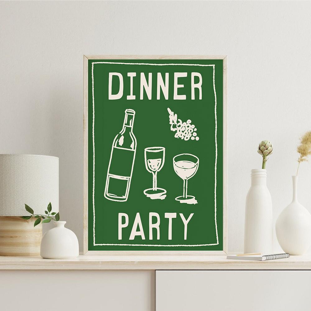 Farbiges Food Art Zitat Poster Kaffee und Gebäck Club Leinwand Wandbilder Dinnerparty Küchenbilder für Wohnzimmer Café Heimdekoration