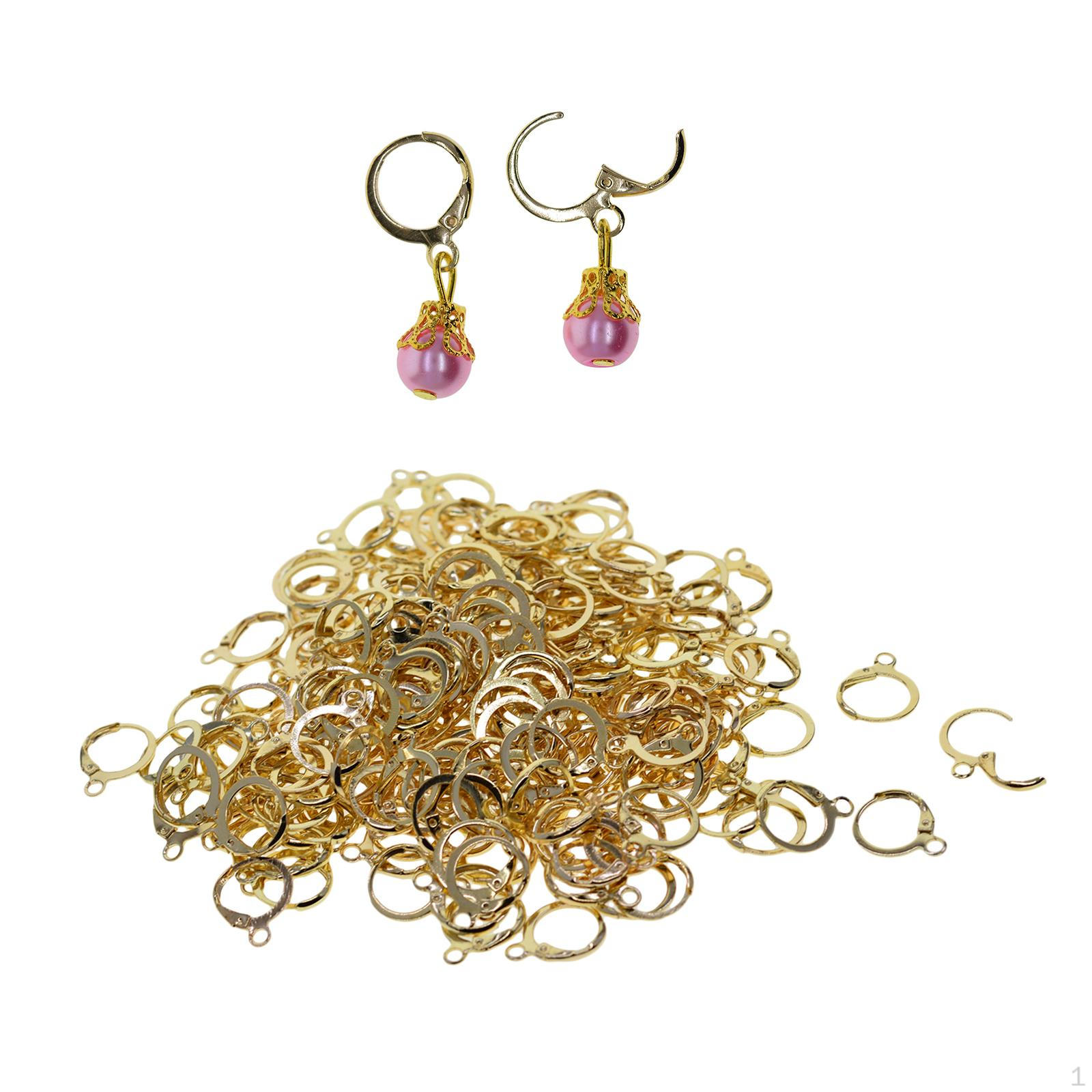 200x Lever Back Round Earring Hooks Women Earrire Clip for The