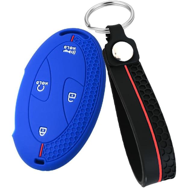 

Key Fob Cover Compatible With Hyundai Ioniq 6 Kona Santa Fe Elantra 2024 Sonata Tucson 2025 Key Holder Case Silicone Key Protector with Keychain синий