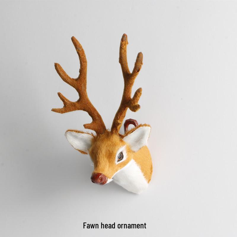 Luminous Reindeer Pulling Cart, Hanging Ornament with Antlers Hat for Christmas Tree Decoration