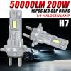2x Mini H7 LED Headlight Bulb 50000LM Wireless 200W CSP Canbus h7 Car Headlamp Auto Diode Lamp High Low Beam Plug And Play12V
