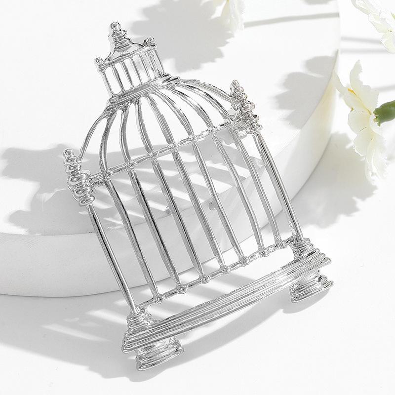 Chic European-American Birdcage Brooch Pin for Women's Daily Wear.