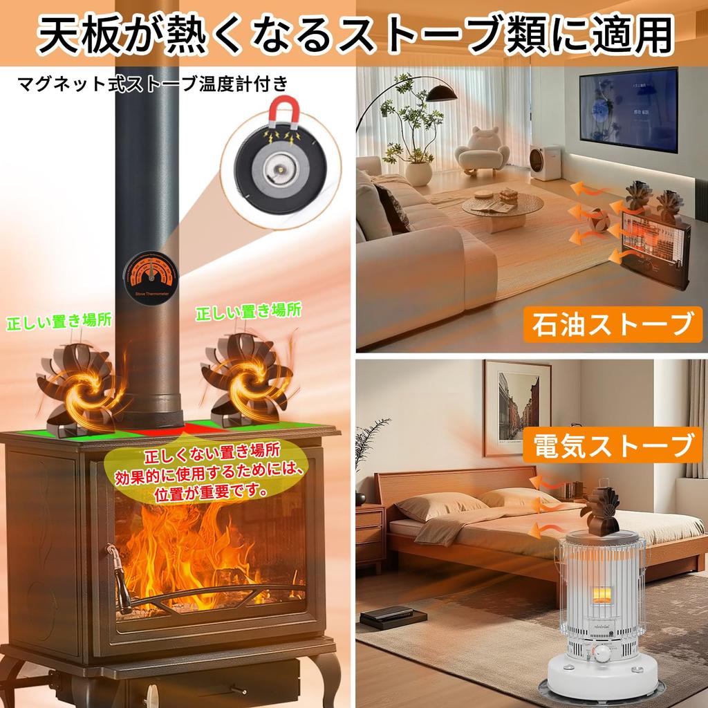 EvoAce Stove Fan, 7 Blades [2026 New Model/Upgraded Version] Compatible with Wood Stoves/Fireplaces/Oil Stoves, No Power Supply Required