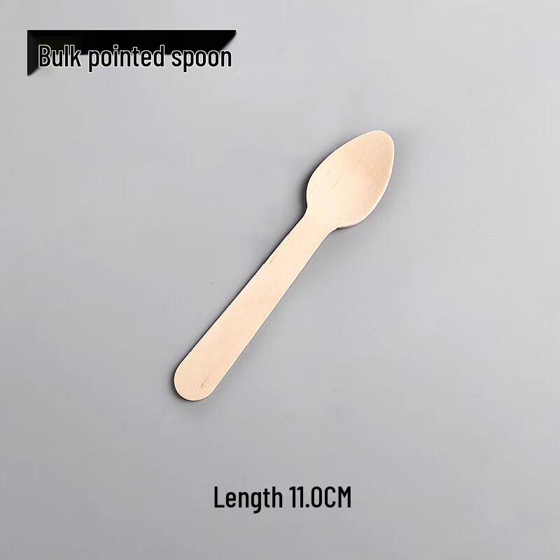 Wuhe Disposable Wooden Ice Cream Spoons, 100-Pack