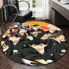 1pc Anime Cartoon Design Round Carpet  Office Chair Mat, NonSlip Rug for Home Decor, Living Room, Bedroom