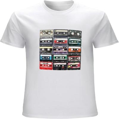 Hip Hop Mix Tapes T Shirt Unisex & Old School Mens Turntable Music Cotton Short Sleeve Shirt White
