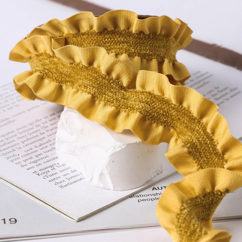 10 Yards Double-sided Wrinkled Pleated Lace Trim Ruffle Lace Edge Ribbon DIY Sewing Hair Bows Hat Clothing Decor Accessories
