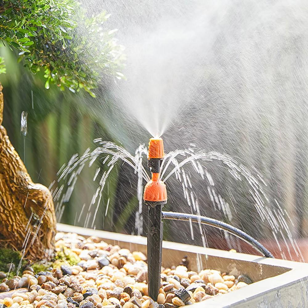 5/10/20Pcs 2-IN-1 Drip Misting Sprinkler Adjustable Atomized 1/4" Barb Nozzle Garden Greenhouse Flowerbed Bonsai Lawn Water Irrigation
