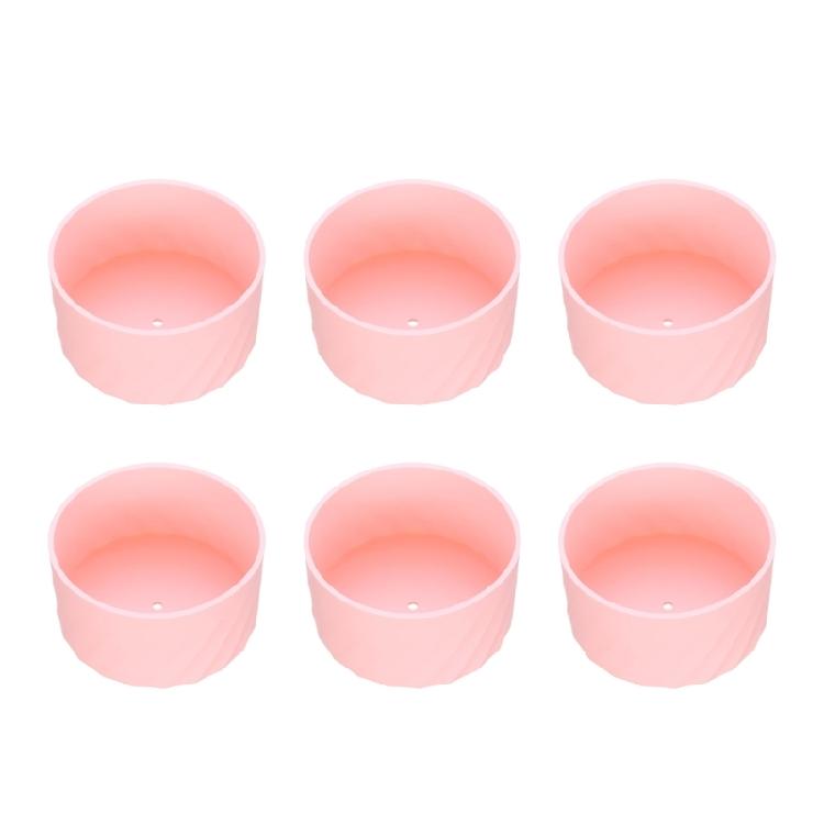6pcs Flexible Silicone Cup Sleeve Heat Resistant Water Bottle Bottom Cover Dishwasher Safe Drinkware Protector