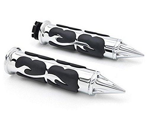 

TASWK Motorcycle Aluminum Chrome Hand Grip Custom Handlebar Harverse Suzuki Kawasaki Yamaha Honda (With 1 inch / 25mm Throttle Grip)