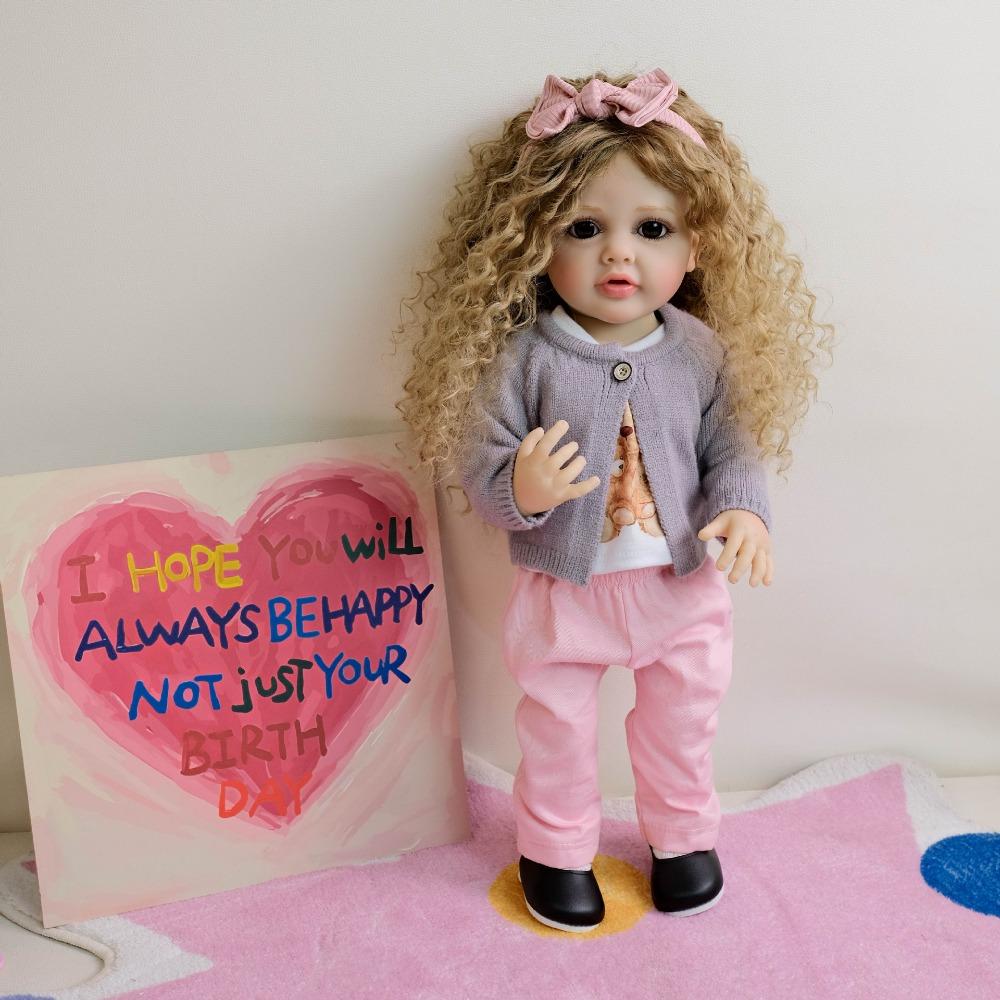 

22-дюймовые реалистичные куклы-реборн Бетти, мягкое тело из цельного силикона, кукла-новорожденный, можно купать, реалистичные куклы-симуляторы для детей, игрушка для сопровождения, кукла для переодевания girl doll