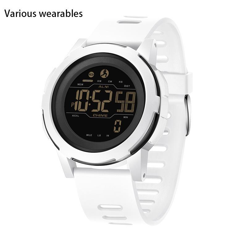 Calorie Pedometer Electronic Watch Waterproof Multifunctional Sports Shockproof Smart Alarm Clock Watch for Men and Women