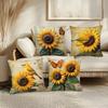 Vintage Sunflower Bird Pattern Pillow Cover Decorative Cushion Cover Home Decor Sofa Living Room Bedroom Farmhouse Nature Rustic
