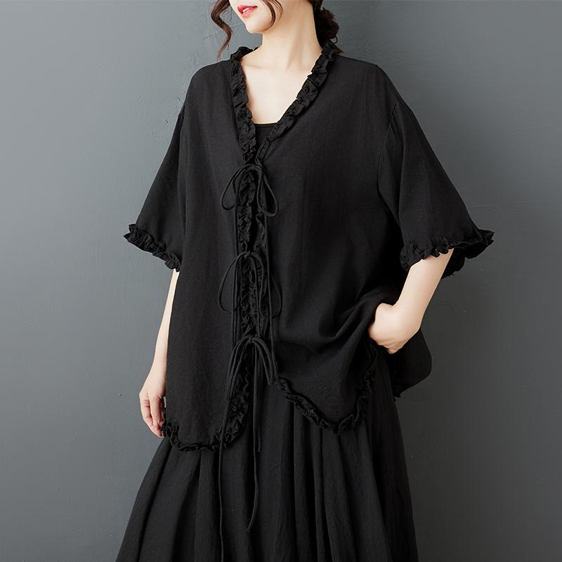 DIMANAF 2025 Summer Women Plus Size Basic Blouse Vintage Casual T-Shirt Solid Loose Tops Tees Oversized New