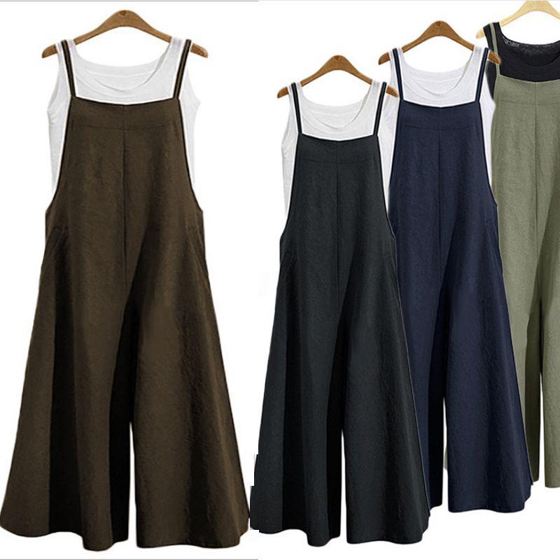 Tuta Elegante da Donna a Gamba Larga Regolabile con Design a Spalline per uno Stile Estivo Senza Sforzo