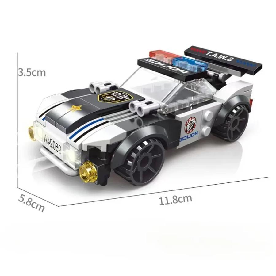 SWAT City Police Plane Building Blocks Dual-Rotor Helicopter Famous Car DIY MOC Classic Model Bricks for Children Kits