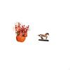 Artificial Floral Bonsai Horse Statue Sculpture Figurine Collectible Art Ornament for Desk