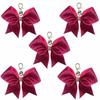 Shiny Leather Bow Keychain with Rhinestones - Fashionable Gift Charm