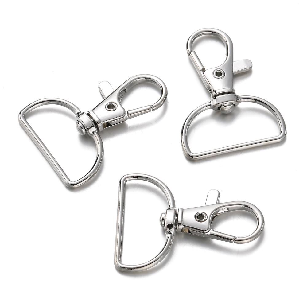 

5/10Pcs Swivel Clasps D Rings Alloy Metal Lanyard Snap Hooks Clip Hook for DIY Keychain Bag Key Rings Jewelry Making Supplies 5pcs