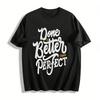 Minimalist Letter Print Casual Loose Crew Neck Short Sleeve T-Shirt Pure Cotton T-shirt