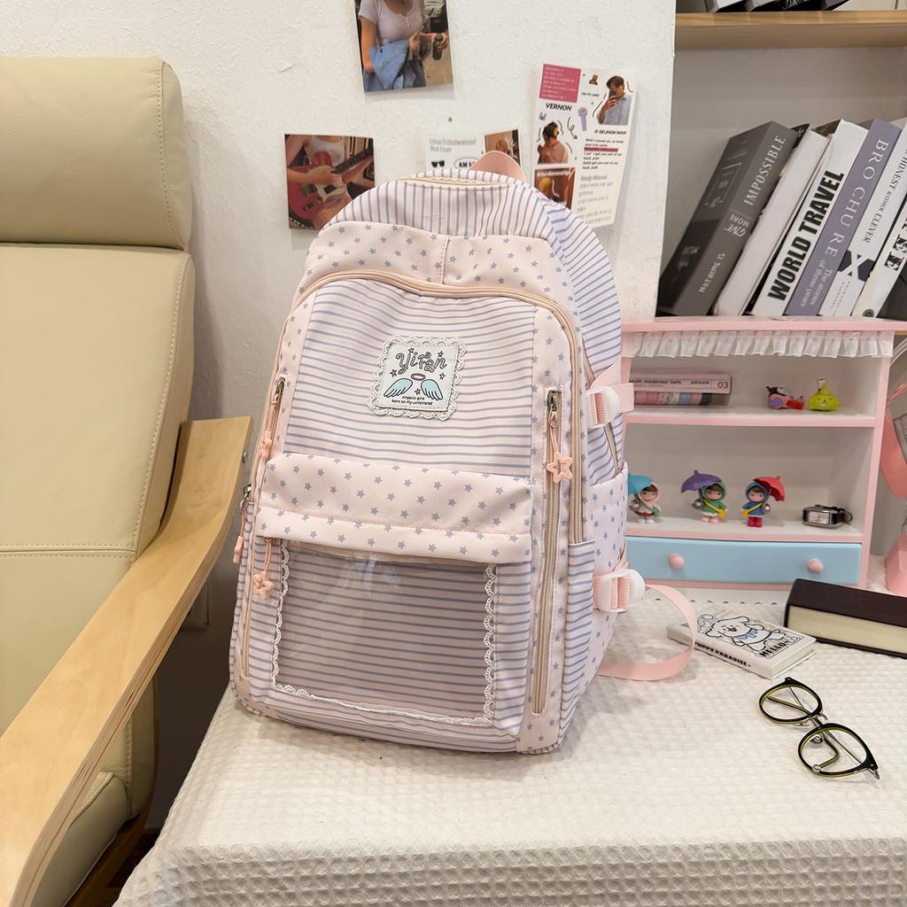 Schoolbag Korean version of the new transparent backpack schoolbag female college style high value ins style fashion large capacity student backpack
