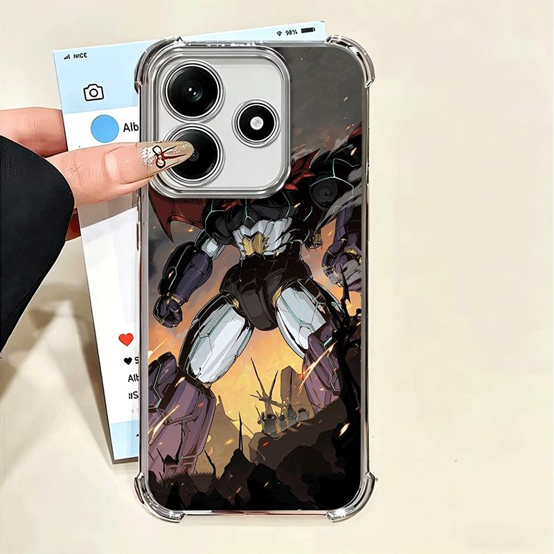 M-Mazinger Z Anime Plating Phone Case For Xiaomi Poco X5 X6 X7 X8 Pro Max F8 Ultra F7 M8 M7 M5S Redmi 15C 15 14C 13C 13 X3 12C F