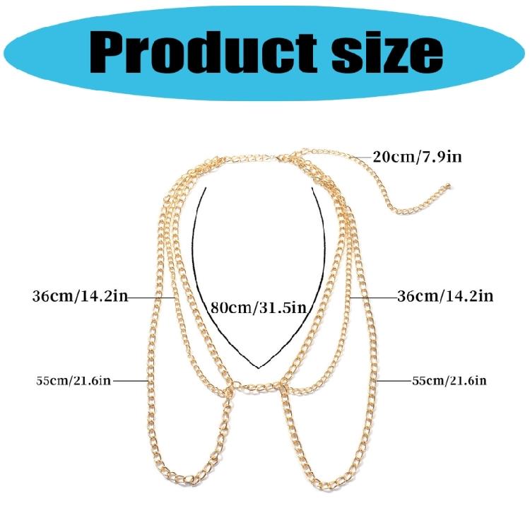 Women Adjustable Metal Body Chain For Casual Wear Formal Outfit And Cosplay Costumes