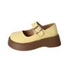 British style retro round head shallow mouth one-word single shoes spring new fashion increase height show long legs Mary Jane small leather shoes