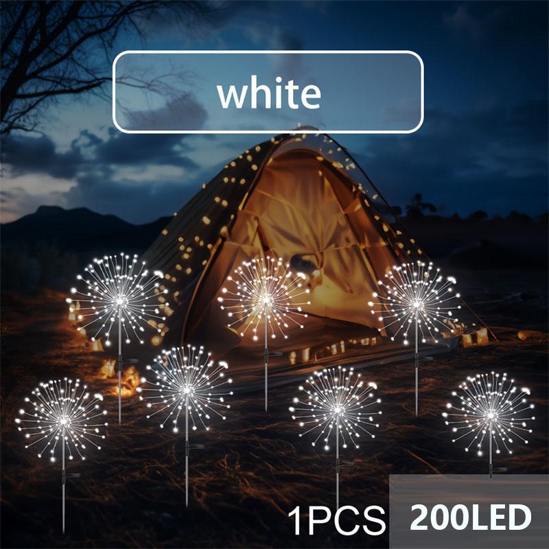 New 200 Bulbs LED Solar Ground Spike Lights Outdoor Waterproof Garden Decorative Lights Starry Sky Copper Wire String Lights