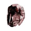 3D Floral Print Men's Long-sleeved Shirt Autumn-winter Casual Men's Warm T-shirt Outdoor Street Men's Fashionable T-shirt