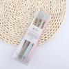 Macaron Bamboo Charcoal Toothbrush Set: 4 Large-Head, Ultra-Soft Bristle Brushes for Men & Women